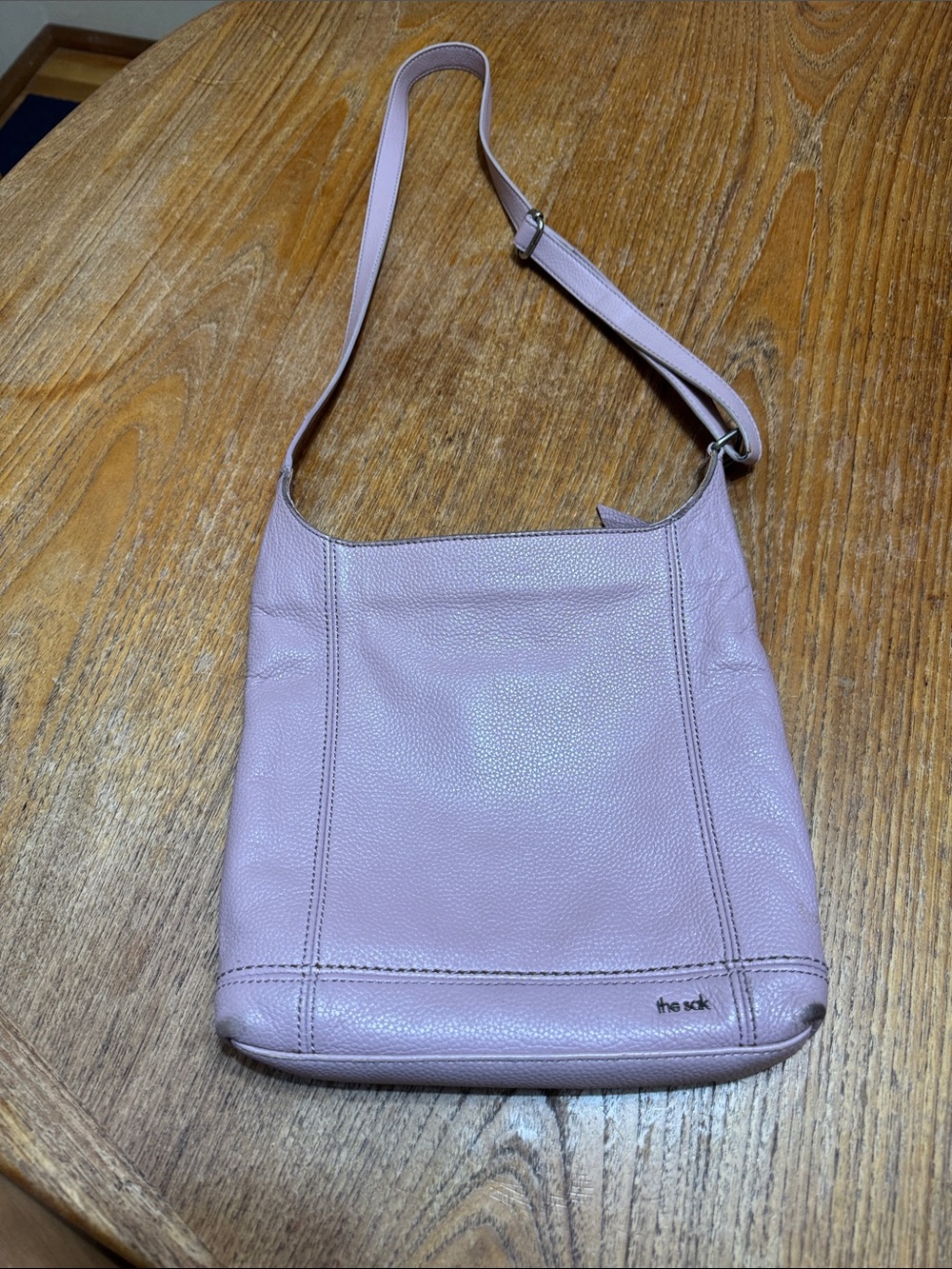 The Sak Lavender Pebbled Leather Crossbody Bag